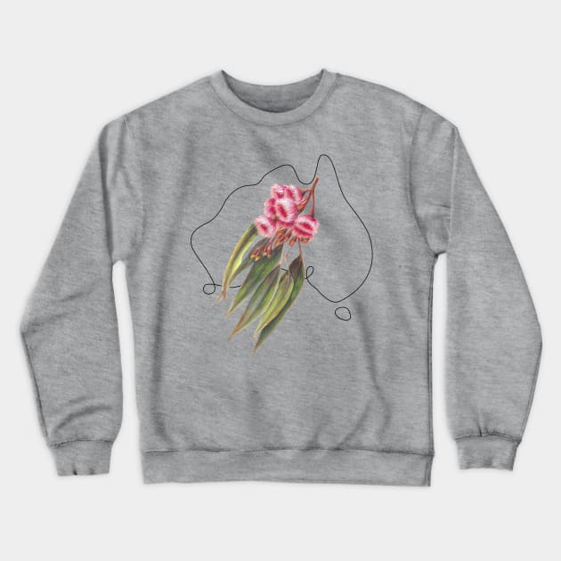 Flowers of Australia - Pink Flowering Gum Crewneck Sweatshirt by VioletGrant